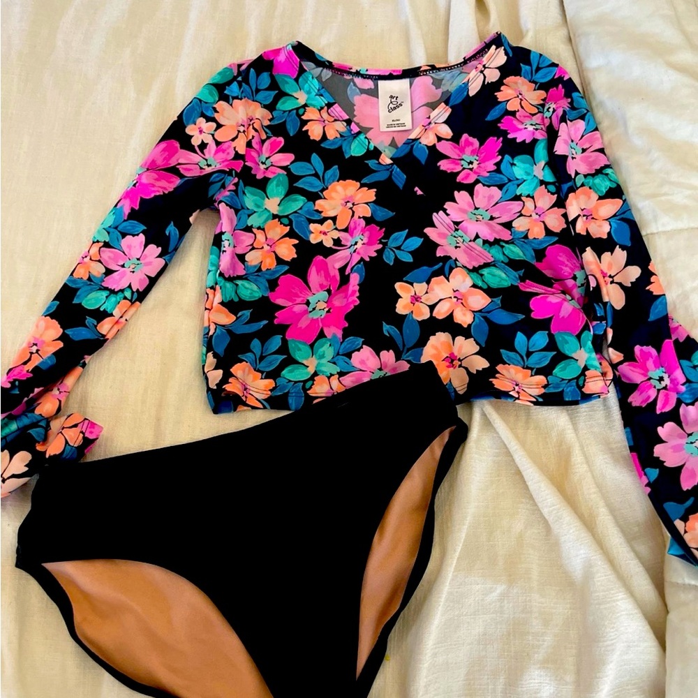 Floral Long Sleeve Bikini Set